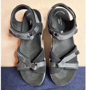 Collection by Clarks Motion Tread Black Sandals Comfortable Size 9.5M Women's